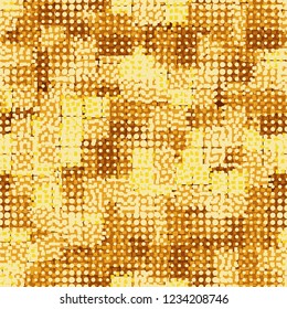 Golden seamless pattern having rows of round spots.