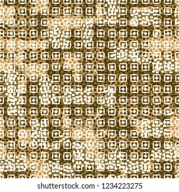Golden seamless pattern having squares and rhombuses.