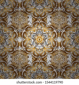Golden seamless pattern on a background. Vector luxury gold pattern.