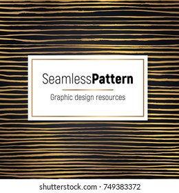 Golden seamless pattern on a dark background. Minimal design pattern combined with flashy golden gradient. Vector graphic design element.