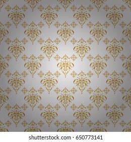 Golden seamless pattern on a white background. Vector luxury gold pattern.
