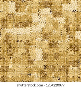 Golden seamless pattern with openwork flowers.