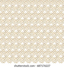 Golden seamless pattern with oriental delicate ornament.