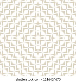 Golden seamless pattern. Subtle vector abstract geometric ornament texture with concentric wavy lines, curved shapes, delicate mesh, grid, net, lace. Gold and white luxury background. Repeat design