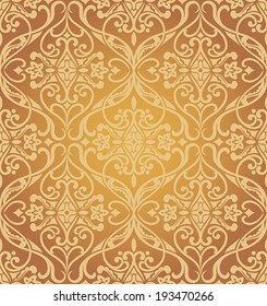 Golden seamless pattern. Vector illustration.