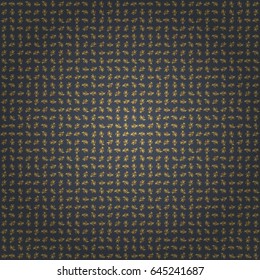 Golden seamless pattern. Vector sketch with gold ornament on a gray background.