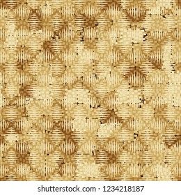 Golden seamless pattern with wedge-shaped notches.