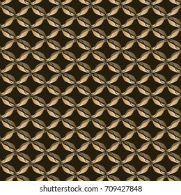 Golden seamless pattern-vector illustration. On a black background continuous pattern. EPS 10