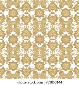 Golden seamless vector ornamental background