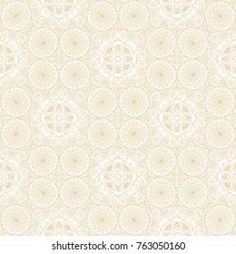 Golden seamless vector ornamental pattern on white background