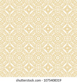 Golden seamless vector ornamental texture on white background