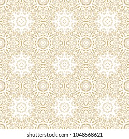 Golden seamless vector ornametnal pattern