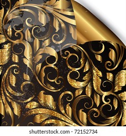 Golden Seamless Wallpaper, Vector Background