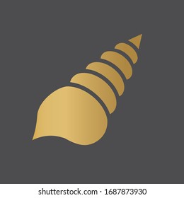 icono de la concha dorada - ilustración vectorial