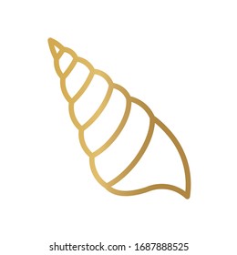 icono de la concha dorada - ilustración vectorial