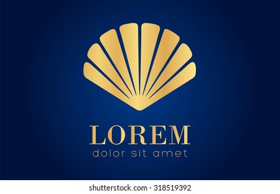 Golden seashell logo