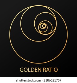      Golden section. Circle of the Fibonacci sequence. Spiral geometric shapes. Abstract illustration with golden ratio