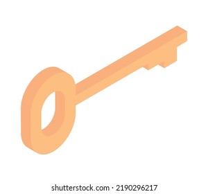golden secure key icon isolated