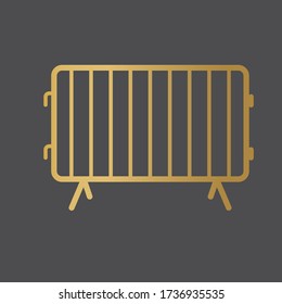 golden secure metal barricade icon- vector illustration