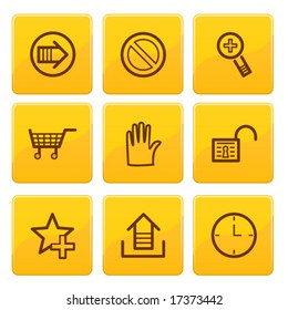 Golden senso basic icons set. Vector.