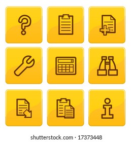 Golden senso document icons set. Vector.