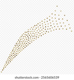 Golden Sequin Art Vector Transparent Background. Glamour Dust Wallpaper. Shiny Dot Modern Texture. Circle Golden Pattern.