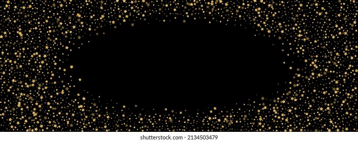 Vector negro de fondo de la secuencia dorada. Diseño de estrellas Shimmer. Magia brillante. Enlazar textura. Objetos Gold Spark.
