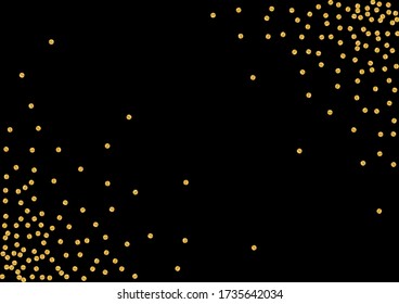 Golden Sequin Dot Texture. Greeting Glitter Background. Gradiment Confetti Christmas Particles. Falling Foil Design.