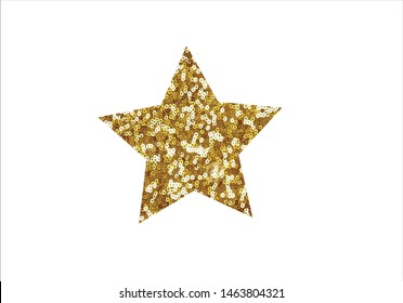 golden sequin star vector design hand drawn