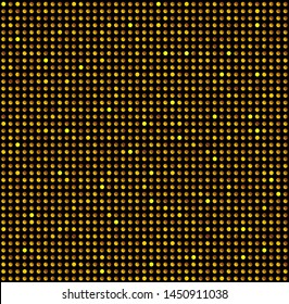 Golden sequins, glitters, sparkles, paillettes, mosaic background template. Abstract luxury halftone vector creative backdrop. Gold rounds gradient effect trendy. Vibrant shiny dots glitter texture.