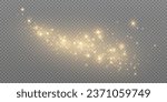 Golden sequins glow with many lights. Glittering dust. Luxurious background of golden particles.	