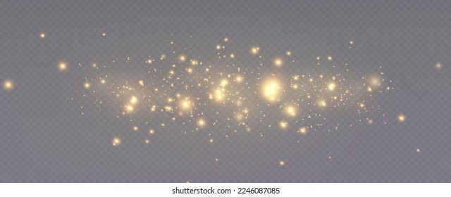Las secuencias doradas brillan con muchas luces. Polvo que ensucia. Lujoso fondo de partículas doradas.