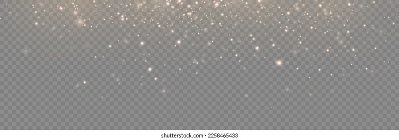 Golden sequins glow with many lights. Glittering dust. Luxurious background of golden particles.