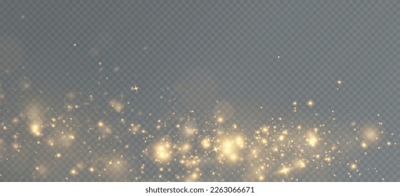 Golden sequins glow with many lights. Glittering dust. Luxurious background of golden particles.
