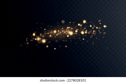Las secuencias doradas brillan con muchas luces. Polvo que ensucia. Lujoso fondo de partículas doradas.