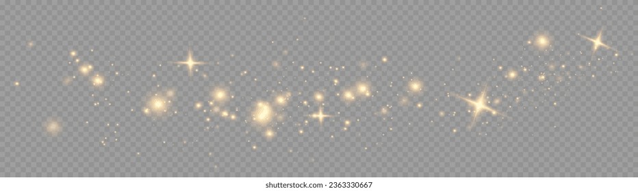 Golden sequins glow with many lights. Glittering dust. Luxurious background of golden particles.