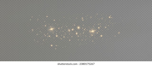 Golden sequins glow with many lights. Glittering dust. Luxurious background of golden particles.