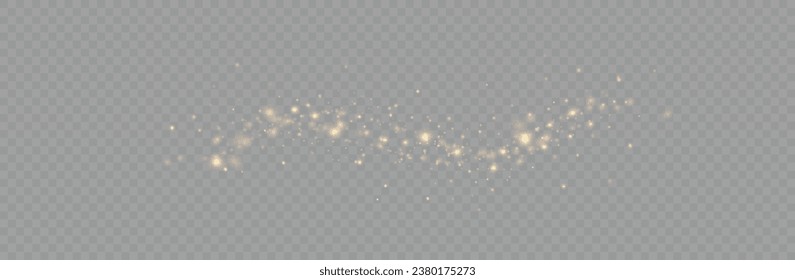 Golden sequins glow with many lights. Glittering dust. Luxurious background of golden particles.