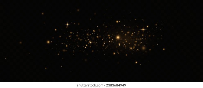 Goldene Sequenzen leuchten mit vielen Lichtern. Glitzender Staub. Luxuriöser Hintergrund der goldenen Teilchen.	