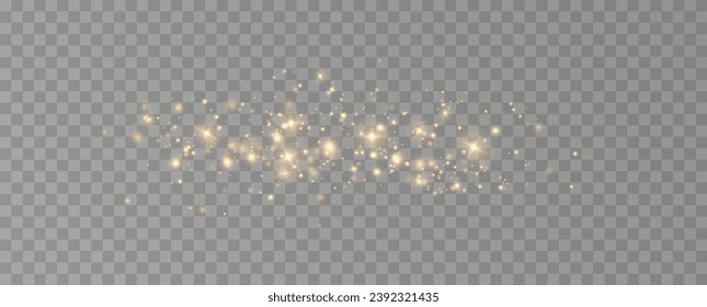 Golden sequins glow with many lights. Glittering dust. Luxurious background of golden particles.	