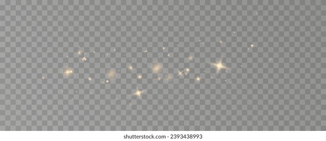 Golden sequins glow with many lights. Glittering dust. Luxurious background of golden particles.	