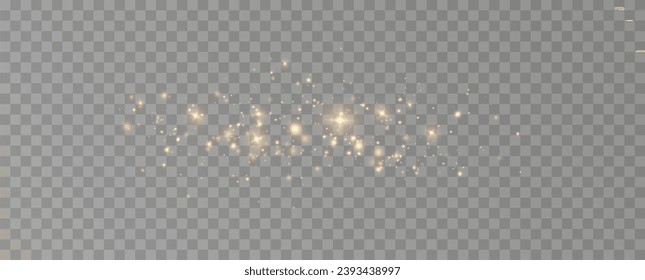 Golden sequins glow with many lights. Glittering dust. Luxurious background of golden particles.	