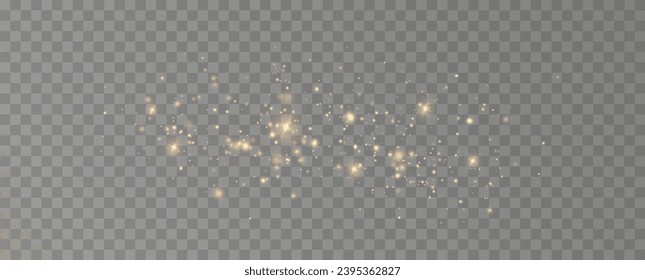 Golden sequins glow with many lights. Glittering dust. Luxurious background of golden particles.	