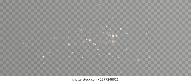 Golden sequins glow with many lights. Glittering dust. Luxurious background of golden particles.