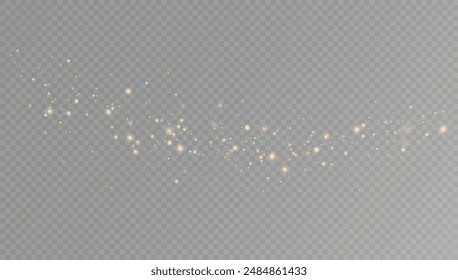 Golden sequins glow with many lights. Glittering dust. Luxurious background of golden particles.	