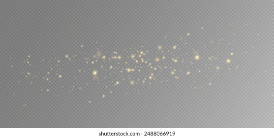 Golden sequins glow with many lights. Glittering dust. Luxurious background of golden particles.	