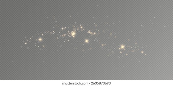 Golden sequins glow with many lights. Glittering dust. Luxurious background of golden particles.