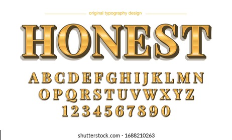 Golden Serif Bold 3D Artistic Font Typography Alphabet