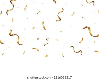 golden serpentine, falling shiny confetti