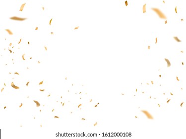 Golden serpentine set, isolated on transparent background. Decoration for party, birthday celebrate or Christmas carnival, Valentine`s background. Festival decor. Vector illustration